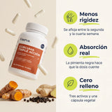 Cúrcuma Triple Acción de Enerva: frasco con cúrcuma, jengibre y pimienta negra